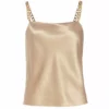 Alice + Olivia Harmon Chain-Strap Satin Tank