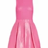 Alice + Olivia Chara Croc-Embossed Party Dress
