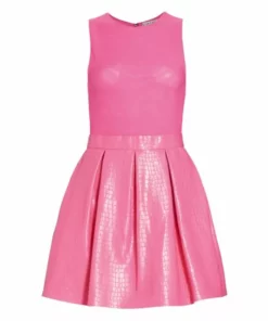 Alice + Olivia Chara Croc-Embossed Party Dress