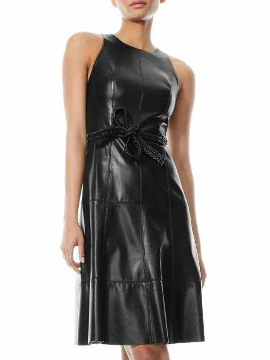 Alice + Olivia Leandra Vegan Leather Midi-Dress 3 Alice + Olivia Leandra Vegan Leather Midi-Dress - Image 3