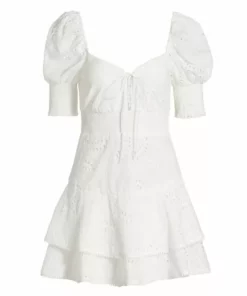 Alice + Olivia Crawford Eyelet Minidress