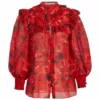 Alice + Olivia Bette Floral Silk & Cotton Blouse
