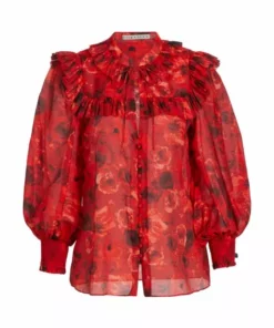 Alice + Olivia Bette Floral Silk & Cotton Blouse