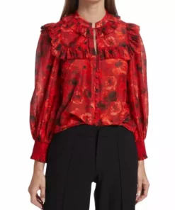 Alice + Olivia Bette Floral Silk & Cotton Blouse -Alice + Olivia Sales unnamed file 1602