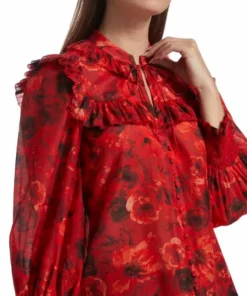 Alice + Olivia Bette Floral Silk & Cotton Blouse -Alice + Olivia Sales unnamed file 1605