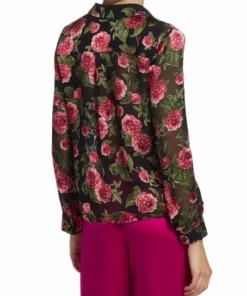 Alice + Olivia Eloise Silk-Blend Floral Blouse -Alice + Olivia Sales unnamed file 1611