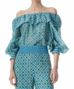Alice + Olivia Alta Ruffled Silk-Blend Blouse -Alice + Olivia Sales unnamed file 1616