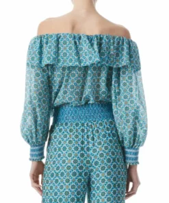 Alice + Olivia Alta Ruffled Silk-Blend Blouse -Alice + Olivia Sales unnamed file 1618