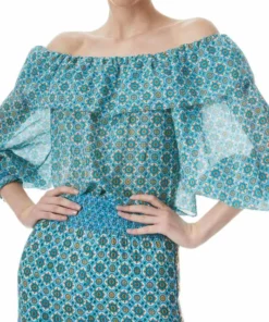 Alice + Olivia Alta Ruffled Silk-Blend Blouse -Alice + Olivia Sales unnamed file 1619