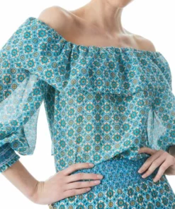 Alice + Olivia Alta Ruffled Silk-Blend Blouse -Alice + Olivia Sales unnamed file 1620