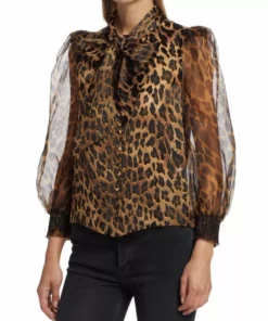 Alice + Olivia Brentley Leopard-Print Tie-Neck Blouse -Alice + Olivia Sales unnamed file 1631