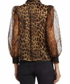 Alice + Olivia Brentley Leopard-Print Tie-Neck Blouse -Alice + Olivia Sales unnamed file 1632