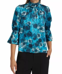 Alice + Olivia Launa Floral Bell-Sleeve Blouse -Alice + Olivia Sales unnamed file 1665