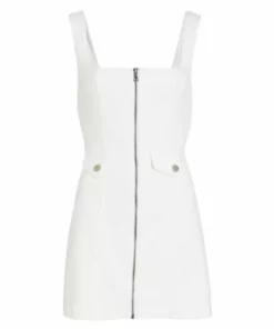 Alice + Olivia Thersa Zip-Front Denim Minidress