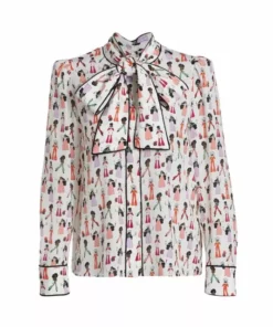 Alice + Olivia Jeannie Tieneck Silk Blouse
