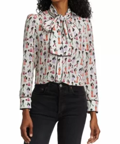 Alice + Olivia Jeannie Tieneck Silk Blouse -Alice + Olivia Sales unnamed file 1690