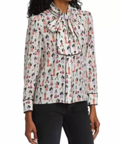 Alice + Olivia Jeannie Tieneck Silk Blouse -Alice + Olivia Sales unnamed file 1691