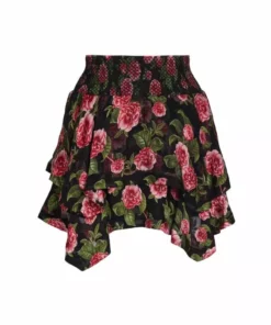 Alice + Olivia Zarya Floral Asymmetric Miniskirt