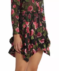 Alice + Olivia Zarya Floral Asymmetric Miniskirt -Alice + Olivia Sales unnamed file 1712