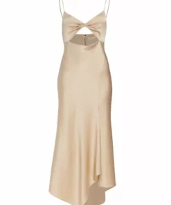 Alice + Olivia Harmony Twist Asymmetric Midi-Dress Black