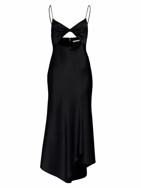 Alice + Olivia Harmony Twist Asymmetric Midi-Dress Black 3 Alice + Olivia Harmony Twist Asymmetric Midi-Dress Black - Image 3