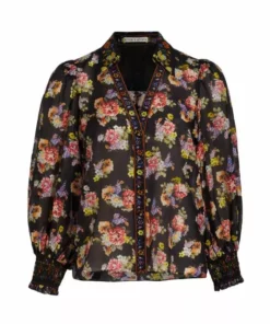 Alice + Olivia Cosima Smocked Blouse