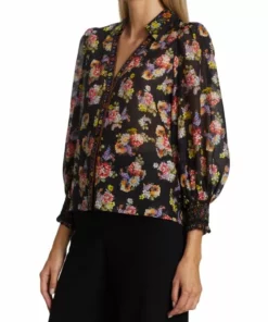 Alice + Olivia Cosima Smocked Blouse -Alice + Olivia Sales unnamed file 1730