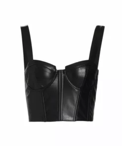 Alice + Olivia Jeanna Vegan Leather Bustier Top