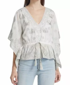 Alice + Olivia Sharita Embroidered Kaftan Top -Alice + Olivia Sales unnamed file 176