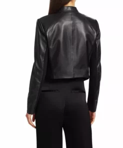 Alice + Olivia Harvey Open Leather Jacket Black -Alice + Olivia Sales unnamed file 1776