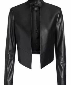 Alice + Olivia Harvey Open Leather Jacket Black -Alice + Olivia Sales unnamed file 1779