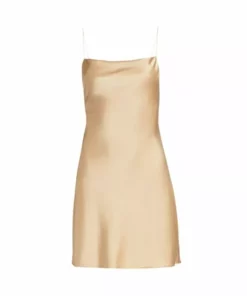 Alice + Olivia Harmony Draped Slip Mini Dress Nude