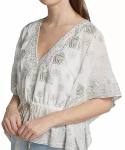 Alice + Olivia Sharita Embroidered Kaftan Top -Alice + Olivia Sales unnamed file 179