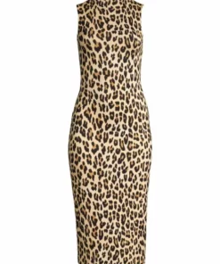 Alice + Olivia Delora Leopard Sleeveless Bodycon Dress