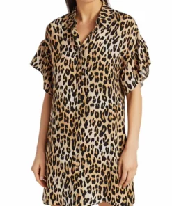 Alice + Olivia Jude Ruffle-Sleeve Leopard Shirtdress -Alice + Olivia Sales unnamed file 1818
