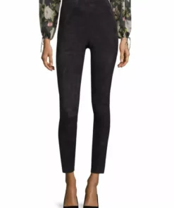 Alice + Olivia Maddox Suede Leggings Black -Alice + Olivia Sales unnamed file 1856
