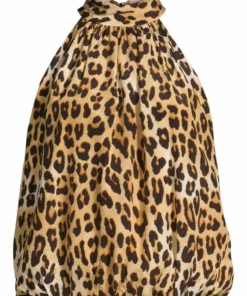 Alice + Olivia Maris Leopard Halterneck Top
