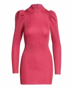 Alice + Olivia Issa Puff-Sleeve Minidress Black Metallic -Alice + Olivia Sales unnamed file 1944