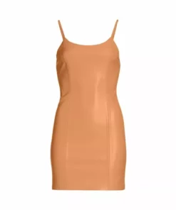 Alice + Olivia Nelle Vegan Leather Mini Slipdress Camel 6 Alice + Olivia Nelle Vegan Leather Mini Slipdress Camel -Alice + Olivia Sales unnamed file 1947