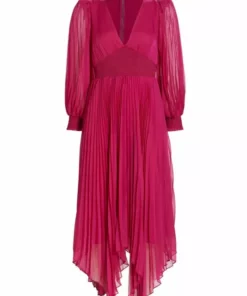 Alice + Olivia Sion Pleated & Smocked Midi-Dress