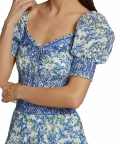 Alice + Olivia Crawford Floral Smocked Cotton Crop Top -Alice + Olivia Sales unnamed file 1961