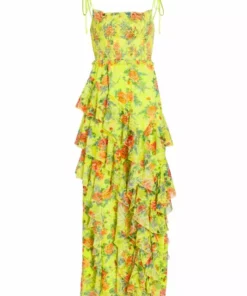 Alice + Olivia Jocelyn Tiered Ruffle Maxi Dress