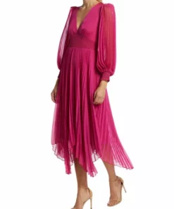 Alice + Olivia Sion Pleated & Smocked Midi-Dress -Alice + Olivia Sales unnamed file 198