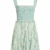 Alice + Olivia Jocelyn Floral Smocked Cotton Ruffle Minidress