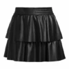 Alice + Olivia Jia Faux Leather Mini Skirt Black