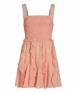 Alice + Olivia Jocelyn Eyelet Ruffle Minidress
