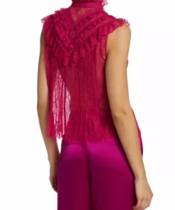 Alice + Olivia Rheba Ruffled-Yoke Lace Top -Alice + Olivia Sales unnamed file 206