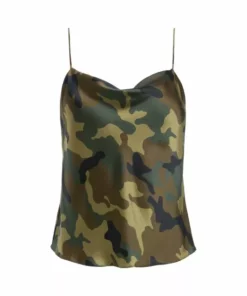 Alice + Olivia Harmon Camo Drapey Slip Tank Top
