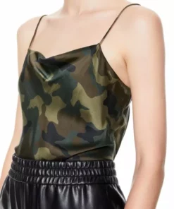 Alice + Olivia Harmon Camo Drapey Slip Tank Top -Alice + Olivia Sales unnamed file 2079