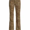 Alice + Olivia Olivia Leopard Low-Rise Stretch Bootcut Pants